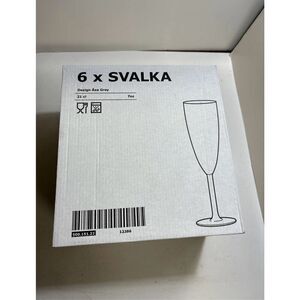 IKEA Set of 6 Svalka Champagne Flute Glasses by Asa Gray 7 oz. Wedding Christmas